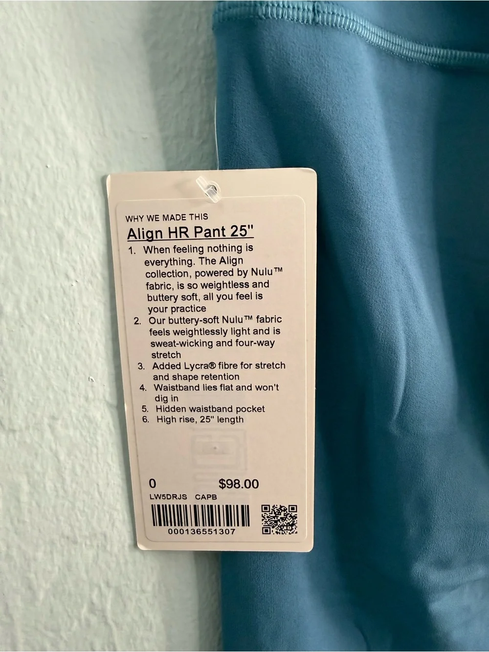 Lululemon Align High-Rise Pant 25”/Color Capture Blue